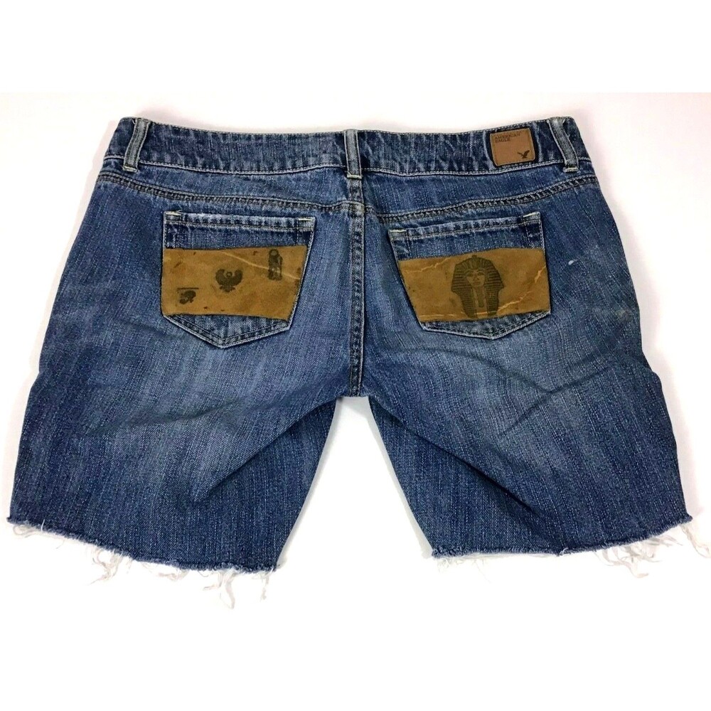 American Eagle Womens Sz 8 Artist Denim Cut Offs Jean Shorts King Tut HTF